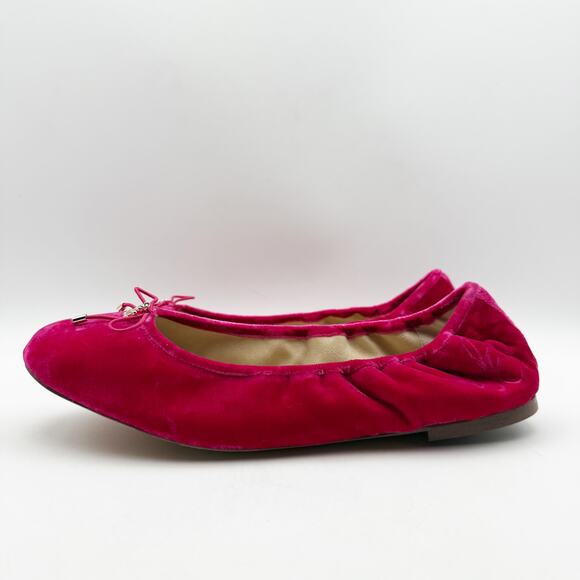 SAM EDELMAN Womens Felicia Ballet Flats US 11 EU 42 Pink Velvet Round Toe NIB - Picture 9 of 15